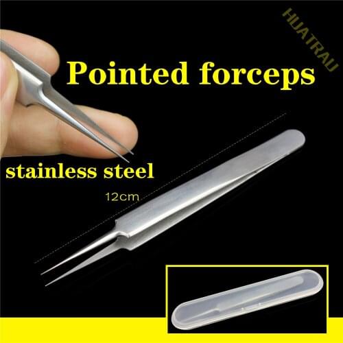 High precision stainless steel tweezers mobile phone maintenance pointed straight mouth fine birds nest picking tweezers test t