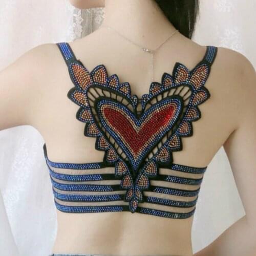 Heart Bra Camis Womens Rhinestones Bra Femme Sexy Gemstones Camisole Woman Rhinestones Camisole Female Bead Work Tanks Tops