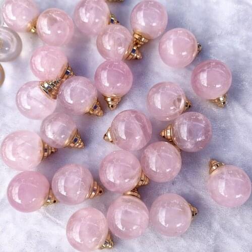 Dropshipping Natural Rose Quartz Crystal Stone Healing Crystal Jewelry Making Home Decor Reiki pendant necklace for man women