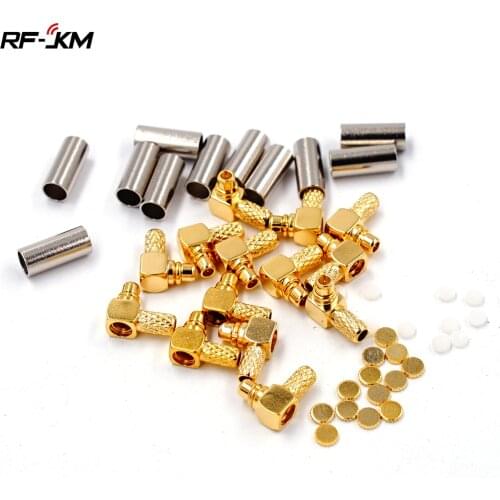 10PCS MMCX Male Right Angle Plug Crimp RG174 RG178 RG179 RG316 LMR100 Cables RF Connector