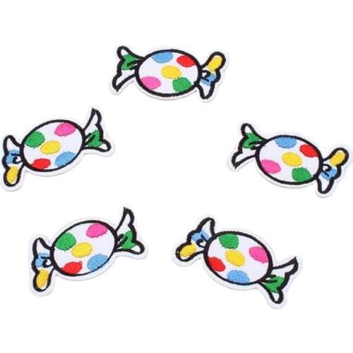 10pcs/lot Cartoon Candy Patch for Baby Girl Dress Iron On Embroidery Sticker DIY Patchwork Craft Sewing garments appliques badge