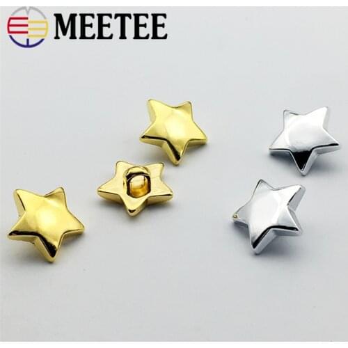 100pcs 15mm Stars ABS Plastic Buttons Gold/silver Shank Button Shirt DIY Clothing Sewing Decorate Accessories ZK730