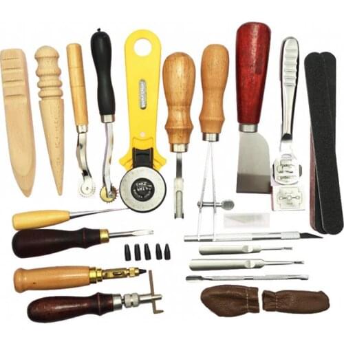 20Pcs/lot Leather Craft Punch Tools Stitching Carving Working Sewing Saddle Groover