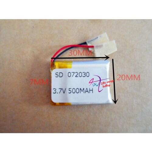 3.7V lithium polymer battery 072030 702030 500MAh MP3 Bluetooth stereo audio card small toys