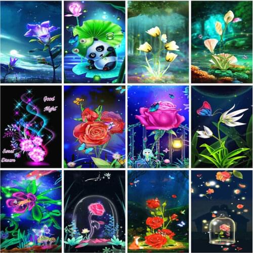 AZQSD Diamond Painting Butterfly Flower Cross Stitch Embroidery Sale Rhinestones Handmade Home Decor Gift 5d Diamond Art