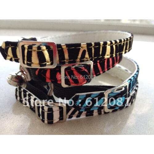 Free shipping, 2012 fashion style,pet products,cat collar,zebra pattern,leopard,four colors,shoe buckle,100pcs/lot
