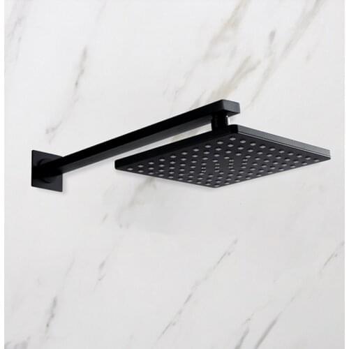 Black Square Rain Shower Head Bath Hand Held Shower Bathroom Adjust Shower Holder Water Saving Handheld 3 Modes Switch Sprayer