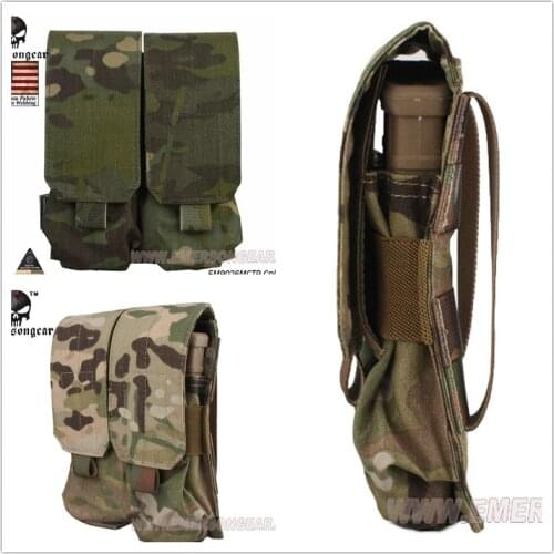 EMERSONGEAR Military Molle LBT Style M4 Double Magazine Pouch Tactical Combat Hunting Utility Dump Drop Pouch Bag