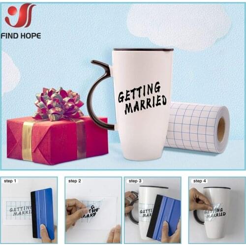 Adhesive Vinyl Transfer Paper Tape Roll Transparent w/Blue Alignment Grid Mid Tack Craft Decals Roll DIY 30cm*20cm/30cm*100cm