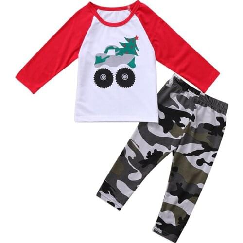 2PCS Newborn Toddler Kids Boy Clothing Set Long Sleeve Cotton T-shirt Tops +Camouflage Pant Trouser Bebek Giyim Children Clothes