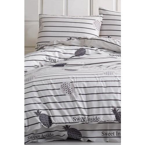 Bedding Set %100 Cotton With Pillowcase Duvet Cover Sets Linen Sheet Black Double Queen Size Quilt Covers Bedclothes Modern Cute