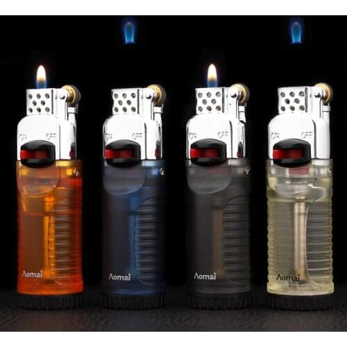 Creative Transparent flying fire jack-o '-lantern lighter.Butane gas inflatable cigarette lighter fire Set mens smoke gift