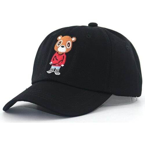 Embroidery fashion dad hat Kanye west ye bear baseball cap cotton adjustable summer snapback sports hats for Women men