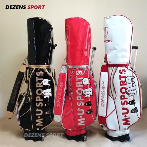 MU golf bag Womens PU waterproof golf bag club bag Roller rod standard Golf bag
