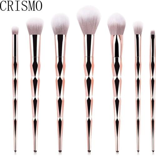 CRISMO 7Pcs Diamond Beauty Makeup Brushes Set Powder Foundation Eye Shadow Blush Blending Cosmetics Make Up Brush Tool Kits
