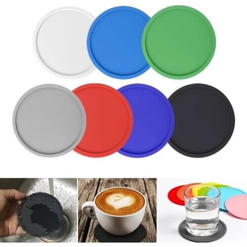 Non-slip Silicone Drinking Coaster Set Holder Cup Mat Pad Coaster Table Placemats Nonslip Coffeee Cup Mat Kitchen Accessories