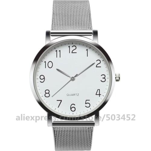 100pcs/lot New Arrive No Logo Watches Silver Color Strap Steel Watch Wholesale Price Fashion Factory Price Watches For Women
