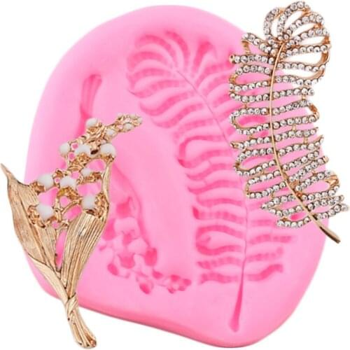 Feather Leaves Silicone Mold Flower Fondant Chocolate Mould Cupcake Topper DIY Cake Decorating Tools Candy Polymer Clay Moulds