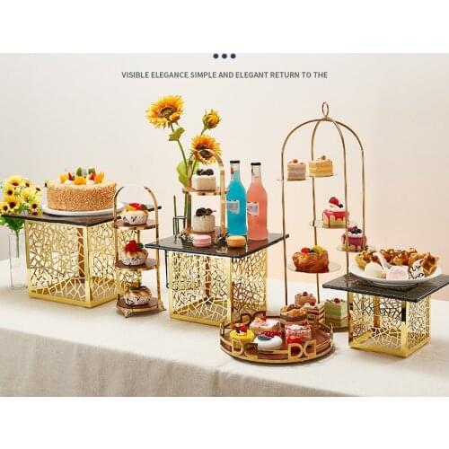 Cake tray table Buffet and tea break Cake stand cake display stand Dishes Plates Dessert rack Buffet table Food display rack
