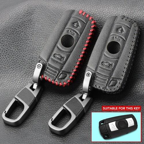 Remote Key Shell For BMW E61 E90 E82 E70 E71 E87 E88 E89 X5 X6 For 1 3 5 6 Series Leather 3 Button Smart Car Key Case Cover