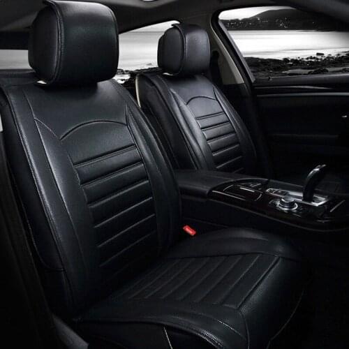 QUEES General Solid color Leather Car Seat Covers Split Design fit Most 5 seats Cars SUV Truck for BMW Nissan Qashqai Mazda CX5