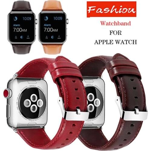 Watch Bands For Apple watch 4 3 2 1 bands 38mm 42mm leather strap iwatch 4 3 Watch Strap 44mm 40mm Watchband Sport Loop Band