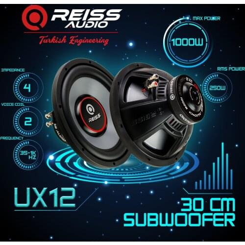 30CM SUBWOOFER 250RMS 1000W 4OHM SINGEL BOBIN RS-UX12