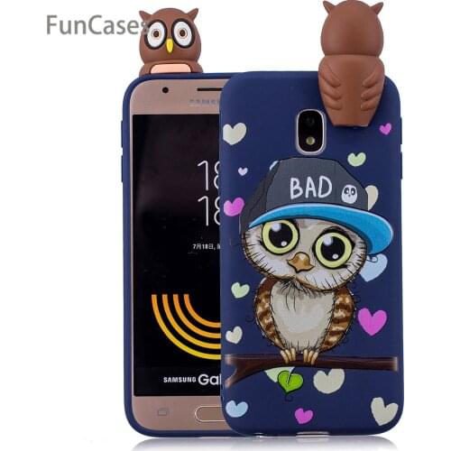 Cute Owl Phone Case sFor Coverage Samsung J330 European Version Soft Silicone Back Cover Cellular Samsung Galaxy J3 2017 EU