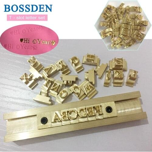BOSSDEN T slot 10cm Fixture,52 Alphabet Letter,10 number,20 symbol, Leather Stamp Craving Tool Brand Iron Machine Mould Die Cut