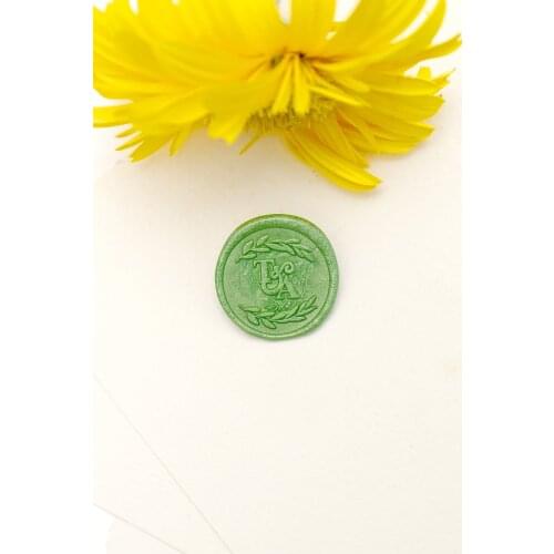 Custom leaves wax seal stamp with two initals/olive wreath wax seal stamp/ wax sealing kit /Custom wedding seals/invitation seal