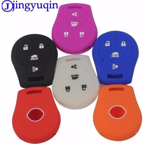 Jingyuqin Remote 4 Buttons Car Key Silicone Case Cover Shell For Nissan Maxima Versa Altima Sentra Tiida Armada