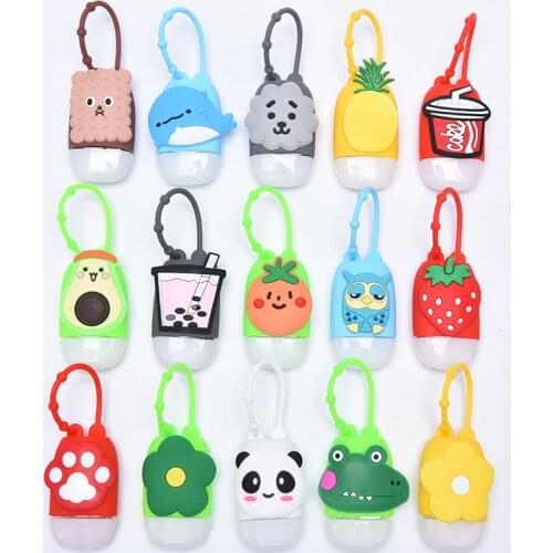 Cute Cartoon Plastic Bath Baby Shower Hand Sanitizer Bottle Travel Soap Holder 30ml 1PC