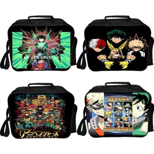 Students My Hero Academia Lunch Bag Worker Anime Lunch Box Boys Girls Cooler Bag Kids Nylon Picnic Insulation Bag Gift