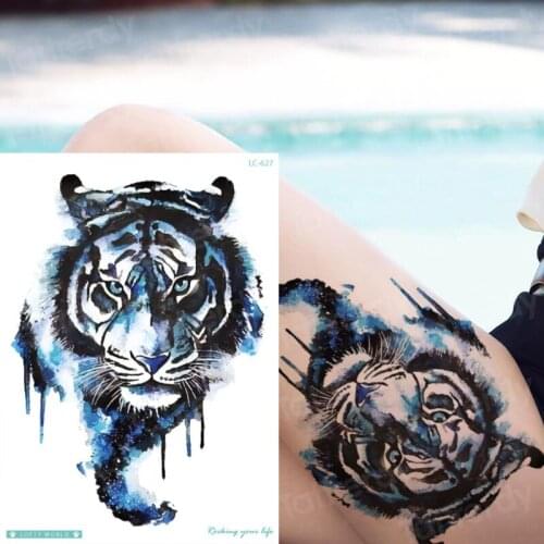 Tiger Leopard Lion Waterproof Temporary Tattoo Sticker Animals Tattoos Body Art Arm Hand men Fake Tatoo Sexy Tattoo for Girls