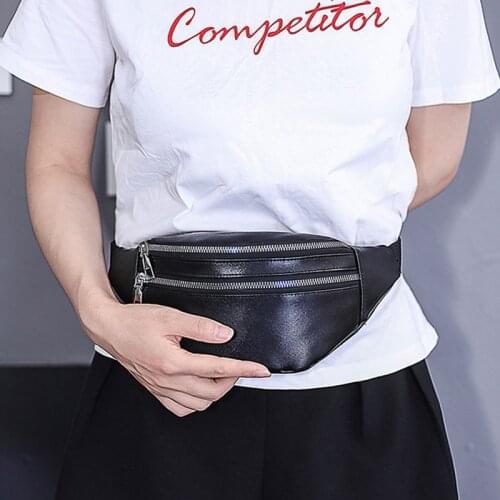 Women And Men Sport Leather Waist Bag Banana Chest Pouch Female Belt Fanny pack Shoulder Crossbody Bag