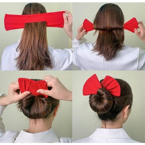 2Piece/setofsimple and Convenient Magic Hair Clip New Bow Knot Rotating Hair Band Artifact 2021 Popular sell like hot Decorative