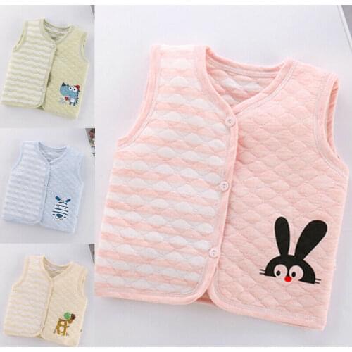 Toddler Newborn Baby Girl Boy Cotton Vest Jacket Winter Warm Coat Soft Waistcoat Vest Clothes Single Breastes Kids Tank