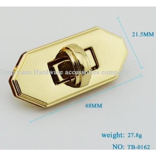 10 PC/lot) metal plating processing leather handbags diy high-grade alloy polygon twist lock decorative accessories