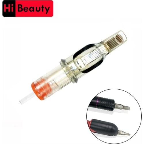 10pcs Disposable Colorful Tattoo Cartridges Needles Flat Liner M1 For Tattoo Rotary Pen Sterilized Permanent Lip Eyebrow Makeup