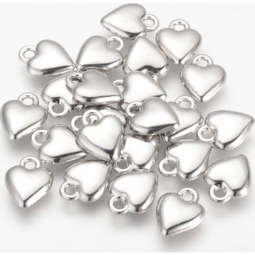 10pcs Heart Charms Pendants Earrings Necklace Bracelet Anklet Accessories for Jewelry Making Findings Wholesale DIY