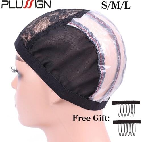 10Pcs Hair Clips 5Pcs Spandex Net Glueless Hairnets Elastic Mesh Dome Wig Cap For Making Human Hair Wigs Black Quality Wig Cup