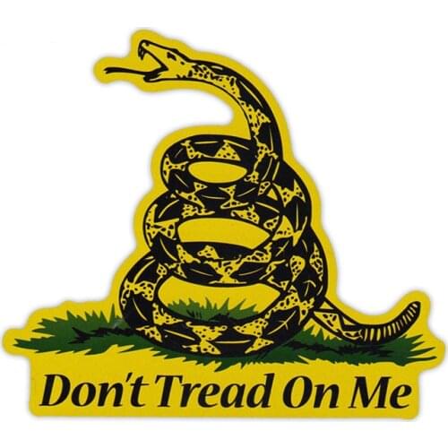 13cm X 11cm Creative Don't Tread on Me Gadsden Flag Coiled Snakecar Sticker Accessories Car Styling Cover Waterproof PVC