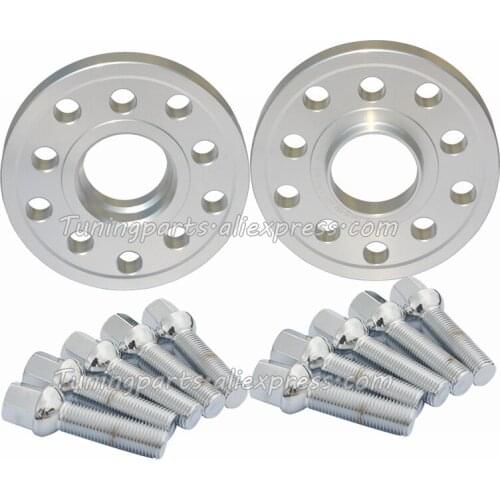 2pcs/lot PCD 5x112 5x100 Center bore 57.1mm Thickness 15mm Aluminum Wheel Spacer Adapters With 10pcs Lug Bolt M14X1.5