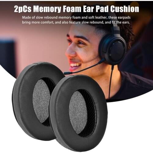 2pcs Earpad Replacement Flannel+PU Earpads Memory Foam Ear Cushions For CORSAIR HS35 40 50 60 70 Pro