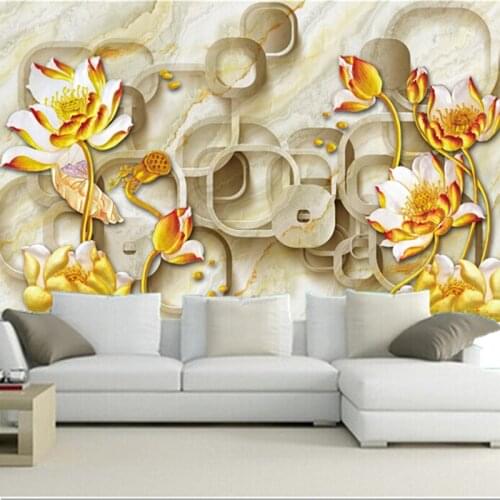 The custom 3D murals,Chinese 3D solid background wall lotus murals , the living room sofa TV wall bedroom background wall paper