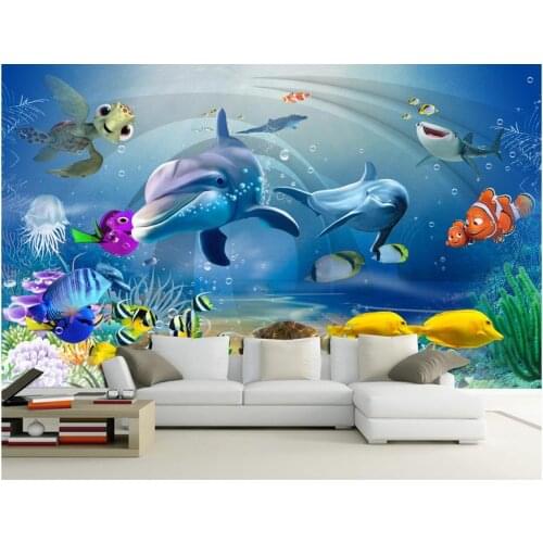 3D wall murals wallpaper custom picture mural wall paper beauty 3D dream aquarium living room TV sofa background wall decoration
