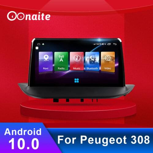 Oonaite 9.66 inch 2.5D IPS 8 Core Android 10 Car DVD Multimedia Player GPS Smart Navigation System for Peugeot 3008 2007-2013