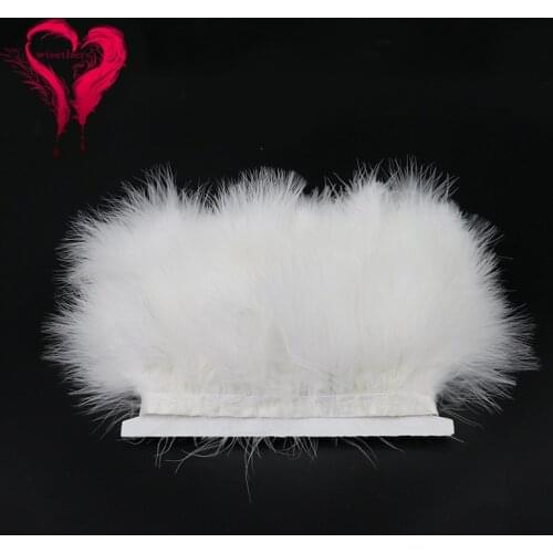 24 Colors 1 Meter Width 6-8 CM Fancy Soft Fluffy Dyed Colorful Turkey Marabou Feather Ribbon Lace Trim Party Garment Decoration