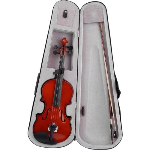 4/4 Violin Natural Acoustic Solid Wood For Beginner Students Kids with Violin Case Rosin Bow Professional Musical Instrument