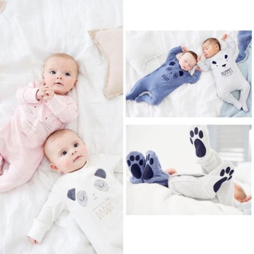 UK Newborn Infant Baby Girls Boys Daddy Mummy Babygrow Sleepsuit Romper